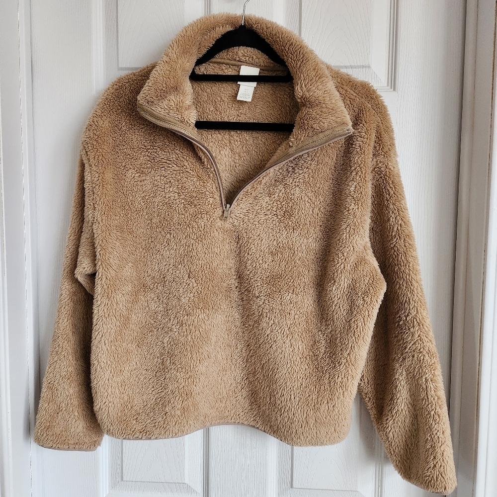 H&M sherpa half zip